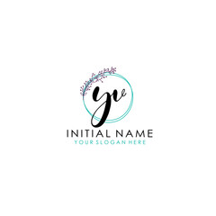 YV Initial letter handwriting and signature logo. Beauty vector initial logo .Fashion  boutique  floral and botanical