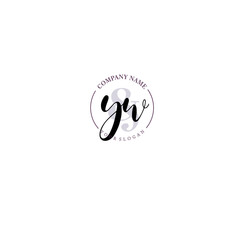 YW Initial letter handwriting and signature logo. Beauty vector initial logo .Fashion  boutique  floral and botanical