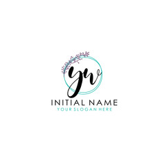 YW Initial letter handwriting and signature logo. Beauty vector initial logo .Fashion  boutique  floral and botanical