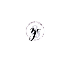ZC Initial letter handwriting and signature logo. Beauty vector initial logo .Fashion  boutique  floral and botanical