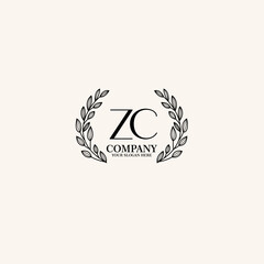 ZC Beauty vector initial logo art  handwriting logo of initial signature, wedding, fashion, jewelry, boutique, floral