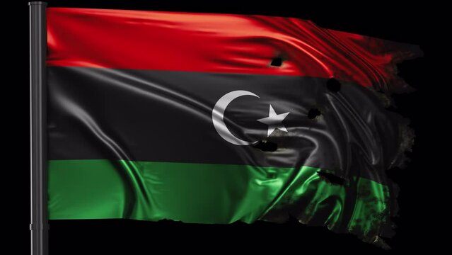 Libya torn flag