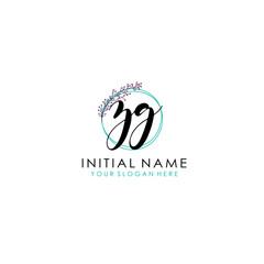 ZG Initial letter handwriting and signature logo. Beauty vector initial logo .Fashion  boutique  floral and botanical