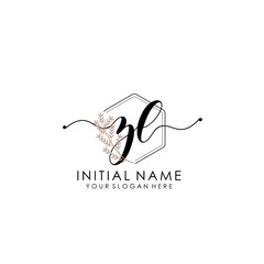 ZL Luxury initial handwriting logo with flower template, logo for beauty, fashion, wedding, photography