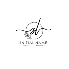 ZL Luxury initial handwriting logo with flower template, logo for beauty, fashion, wedding, photography