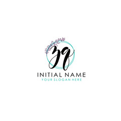 ZQ Initial letter handwriting and signature logo. Beauty vector initial logo .Fashion  boutique  floral and botanical