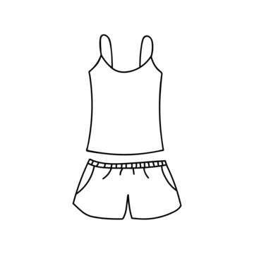 black and white pajamas set clip art preview