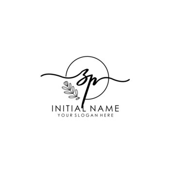 ZP Luxury initial handwriting logo with flower template, logo for beauty, fashion, wedding, photography