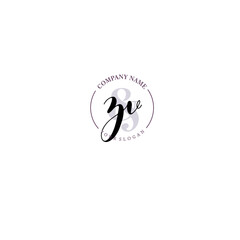 ZV Initial letter handwriting and signature logo. Beauty vector initial logo .Fashion  boutique  floral and botanical
