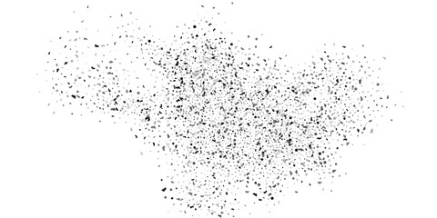 Silver glitter confetti on a white background. Illustration of a drop of shiny particles.