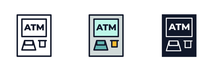 atm icon symbol template for graphic and web design collection logo vector illustration