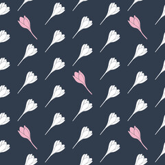 Fototapeta premium Seamless pattern with crocus flowers