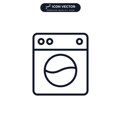 Washing machine laundry icon symbol template for graphic and web design collection logo vector illustration