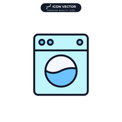Washing machine laundry icon symbol template for graphic and web design collection logo vector illustration
