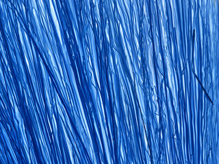 The texture of a large number of dried stems of a shrub folded together. Blue color. Closeup