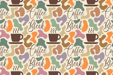 seamless pattern with coffee cups