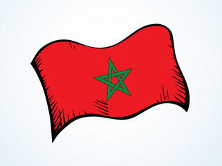 Flag of Morocco. Vector drawing icon