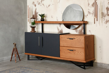 sideboard in modern interior .decorative 