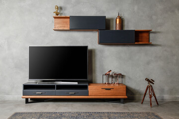 tv table on modern interior .decorative 