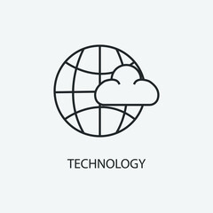 Fototapeta premium Technology vector icon illustration sign