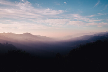 sunset in the mountains
