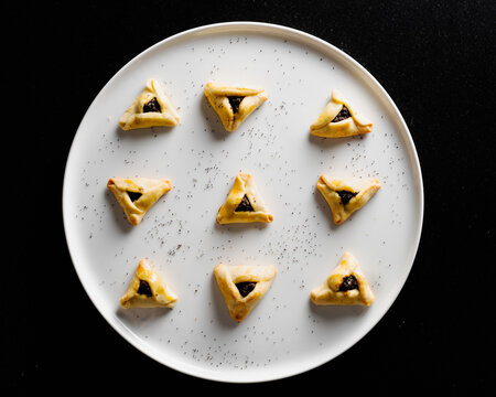 Triangle cookies, hamentashen for purim holiday