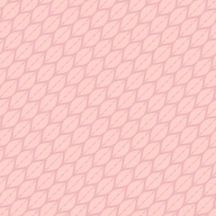 Abstract leaves seamless pattern. Stylish geometric background with leaf silhouettes, wavy lines, mesh, grid. Elegant light pink vector texture. Subtle repeat geo design for decor, wallpaper, print