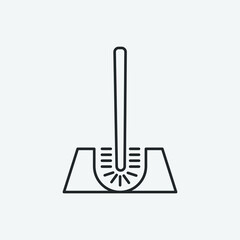 Toile-cleaner-brush  vector icon illustration sign
