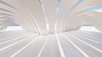 Fototapeta premium Abstract architecture background arched interior 3d render