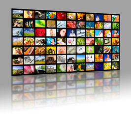 Television production concept. TV movie panels