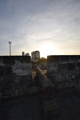 old castle in the sunset