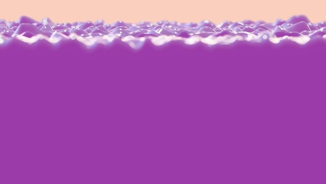 Realistic DOF camera 3D animation of the slow draining splashing grape milk or yogurt rendered in UHD with alpha matte