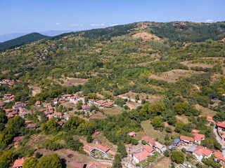 Fototapeta na wymiar Aerial view of village of Svezhen, Bulgaria