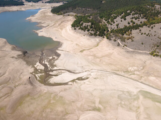 Aerial view of Domlyan Reservoir, Bulgaria
