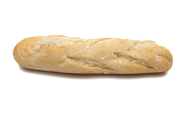 Original French baguette, isolated on white background.
