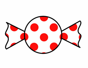 あめ玉(白赤、水玉小)