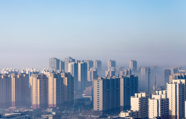 Obraz premium City in the morning fog