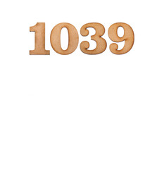 Number 1039 - Piece of wood isolated on white background