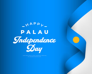 Happy Palau Independence Day October 1st Celebration Vector Design Illustration. Template for Poster, Banner, Advertising, Greeting Card or Print Design Element