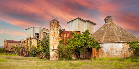 An abandoned sugar mill in the poipu area on the south shore of the island of Kauai, hawaii