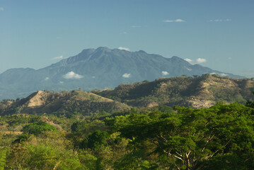 Fototapeta na wymiar Landscape image taken in Chiriqui, Panama. The Baru volcano is shown in the background.