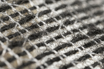 Fabric macro photo. Threads, fibers of fabric close-up.