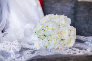 Beautiful wedding flowers bouquet close up
