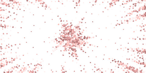 Obraz na płótnie Canvas Pink heart love confettis. Valentine's day explosi
