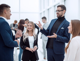 business man explaining something to his colleague.