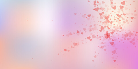 Red heart love confettis. Valentine's day explosio