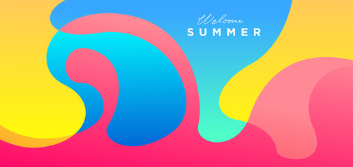 Vector Colorful liquid and fluid background for summer collection