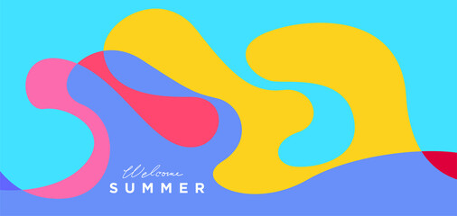 Vector Colorful liquid and fluid background for summer collection