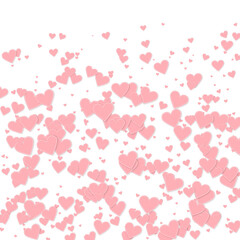 Pink heart love confettis. Valentine's day gradien