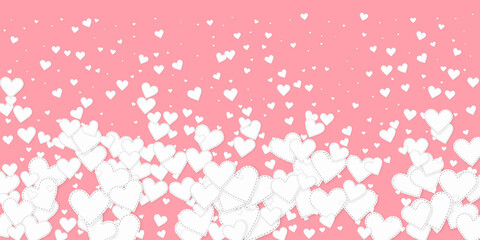 White heart love confettis. Valentine's day fallin